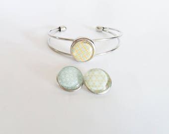 Bracelet snap chunk interchangeable 3 in 1 pattern Scandinavian kaleidoscope