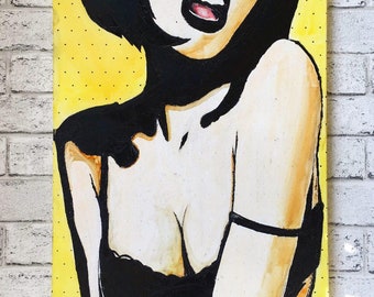 Girl, original acrylic painting on canvas