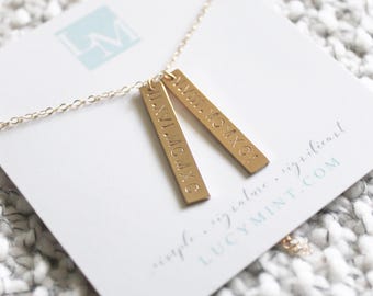 The Duo Aria Necklace| 14k Gold Filled Necklace | Personalized Jewelry