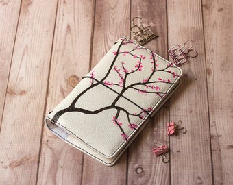 Cherry Blossom, Fauxdori cover, Travelers notebook, Vegan fauxdori, Midori cover, Bullet journal, Faux leather journal, Cherry Blossom cover