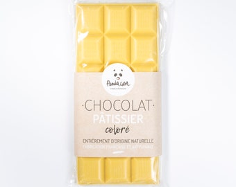 colorful yellow chocolate bar for pastry (entirely of natural origin)