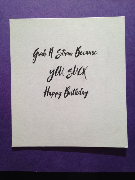 You Suck Card Birthday Offenses Pun Cards Playful Birthday