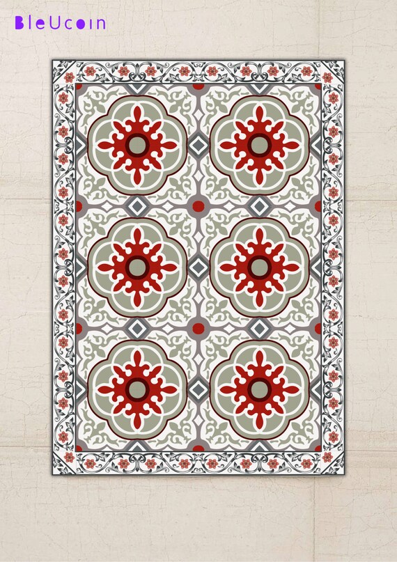 Floor Vinyl Rug / Peel and Stick Self Adhesive Vinyl Decal