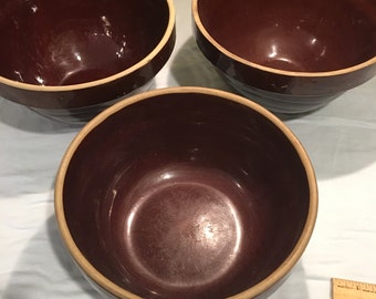 9" Brown Stoneware Bowls
