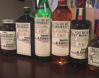 Will you be my Groomsman - Wedding Groomsman Liquor Labels - Will you be my Best Man - Groomsmen Labels