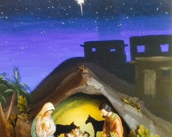Nativity crèche, background, display