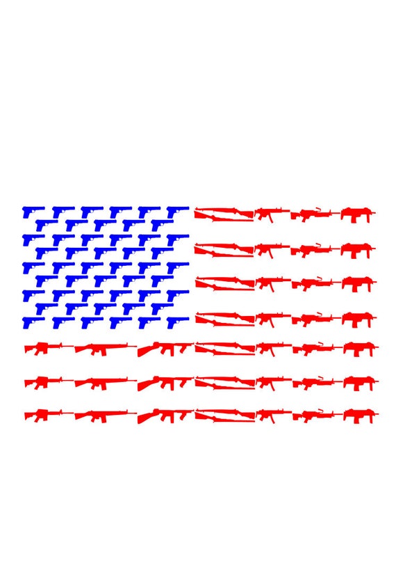 American Flag Gun Flag Cut File SVG Guns