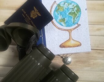 Travel journal, Bullet Journal, Notebook, A6 recycled paper Diary