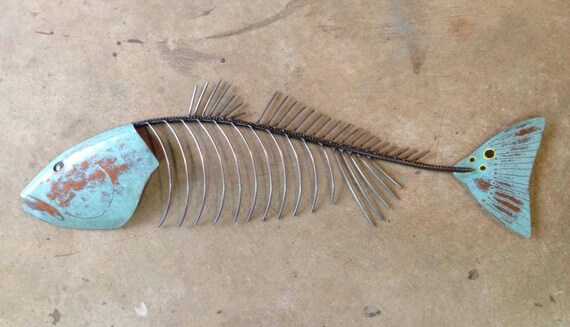 RedFish 36in Bone Sculpture Beach Coastal Art Tropical