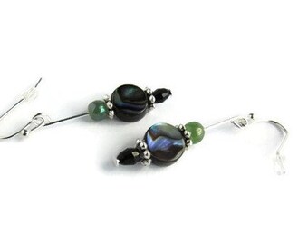 Abalone Earrings, Abalone Shell Earrings, Reflections Of the Sea, Opalescent Earrings, Blue Green Earrings, Shell Earrings, Abalone Jewelry