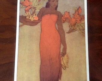Vintage John Melville Kelly Matson Lines Menu Cover - "Healani Hawaii" - Made in USA - 1940's