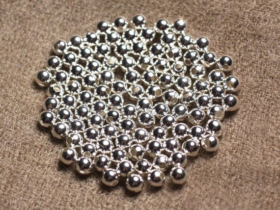 20pc beads silver plated Rhodium balls 4mm 4558550011138