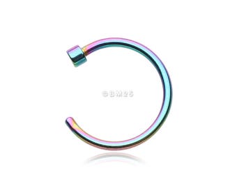 Colorline Basic Nose Hoop Ring - Rainbow