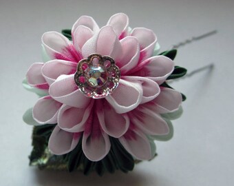 February - Medium Kusudama Kanzashi Hairpin II