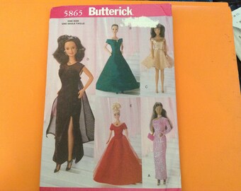 Vintage Butterick Barbie Doll clothes pattern 5865 Uncut