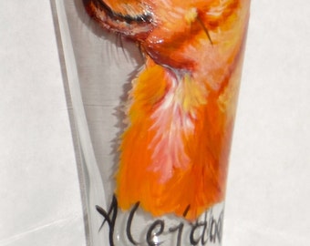 Dog art, dog beer glass, pet beer glass, dog beer glass, dog glass, cat glass, dog portrait, dog lover gift
