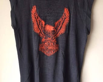 70's Harley Davidson Motorcycle Vintage Shirt 1970s Authentic Paper Thin