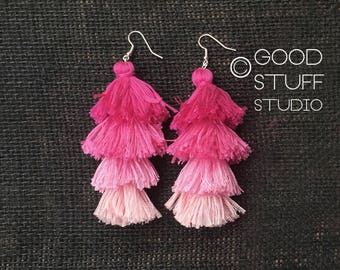 The Xandra Earrings - Guava Ombre