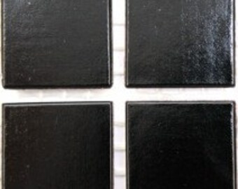 20mm (3/4") Black Vitreous Beveled Glass Mosaic Tiles//Mosaic Supplies//Mosaic Pieces//Crafts