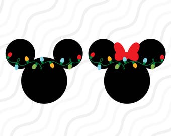 Christmas Light Mickey SVG, Christmas Light SVG Cut table Design,svg,dxf,png Use With Silhouette Studio & Cricut_Instant Download