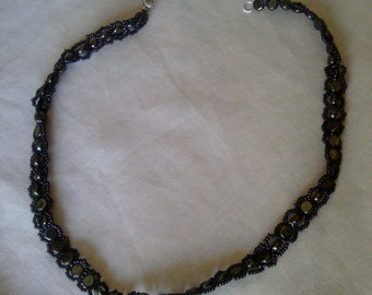 Olive Bead-Wrapped Necklace