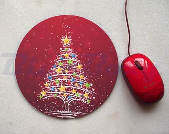 Christmas Tree Mousepad, Office Mousepad, Computer Mouse Pad, Fabric Mousepad