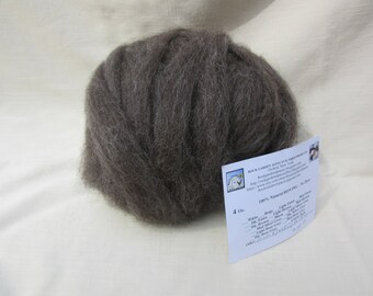 4 oz. Med Rose Grey Alpaca Roving - for Spinning, Nuno Felting or Needlefelting