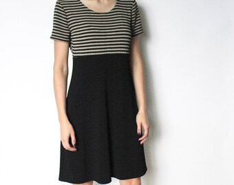 Vintage 1990s Striped Dress | Babydoll Dress | 90s Babydoll Dress | Striped Dress | Grunge Dress