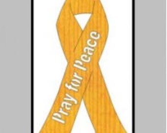 432-Pray for Peace wooden ribbon