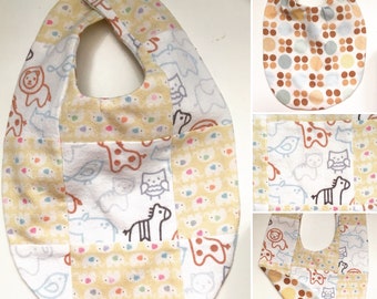 Quilted flannel reversible baby bib