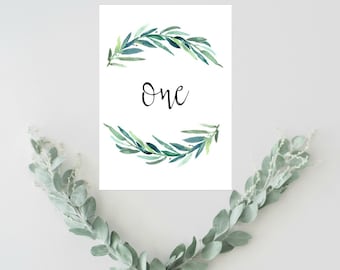 Boda rústica mesa números Ideas, decoración de la boda verde, eucalipto boda tabla números 1-20, tabla números rústico, asiento de la boda
