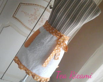 Half Terry Apron, in white and yellow