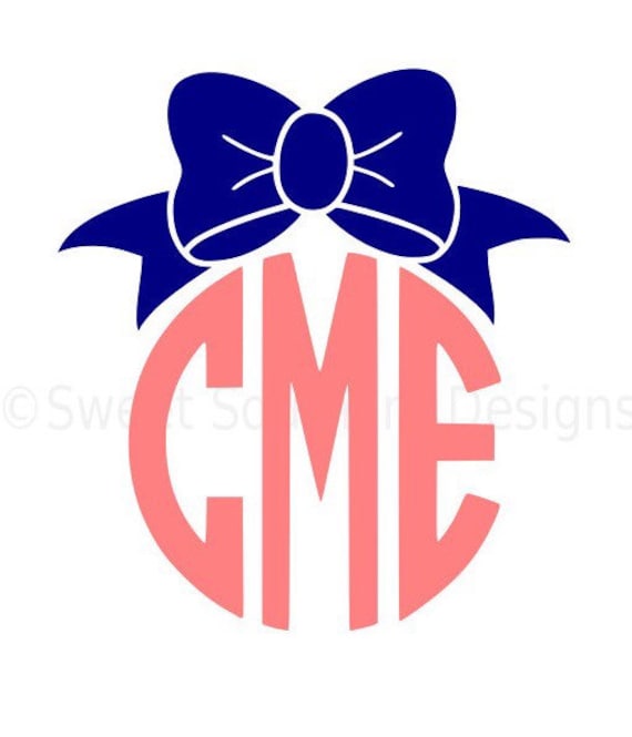 Download Monogram bow SVG instant download design for cricut or ...