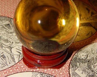 Genuine YELLOW SMELT QUARTZ Sphere - Yellow Quartz Orb - 40mm Gemstone Sphere - Metaphysical Crystals - Reiki - Meditation Stone - Scrying