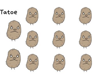 Scared Tatoes Stickers
