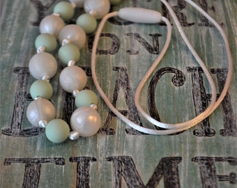 Mint and Pearl Teething Necklace