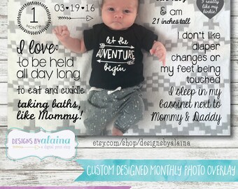 baby monthly stats milestones photo overlay monthly baby