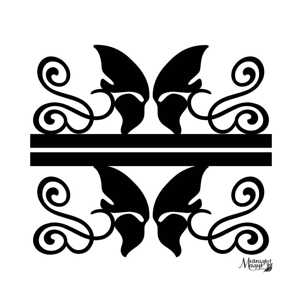 Download Butterfly 3 Split Monogram SVG from MidnightMagykCrafts on ...