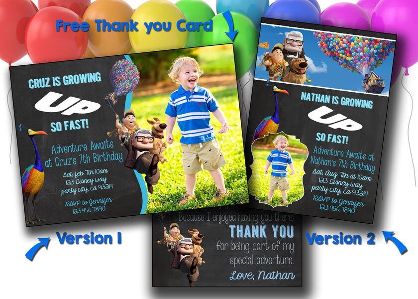 Up Invitation Up birthday up movie Pixar InvitationsUp