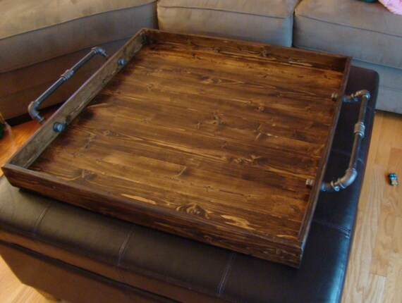 Industrial Style Ottoman Tray Rustic Ottoman Tray Wooden