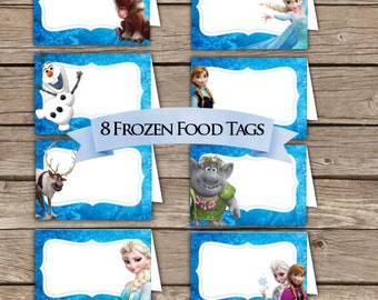 Frozen Food Tents! Place Holders! Digital Download! Frozen Birthday Party!