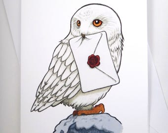 Harry Potter Card, Hedwig Card, Birthday Card, Fun Card, Greeting Card, Harry Potter Art, Harry Potter Birthday
