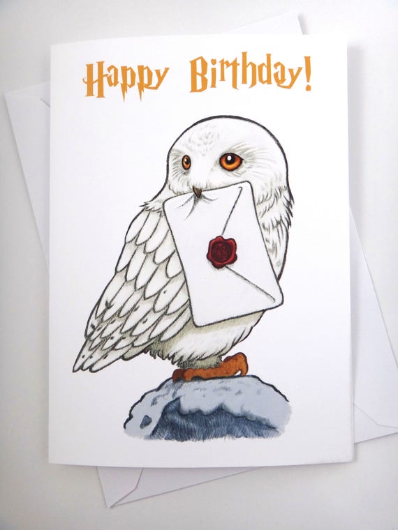 harry potter card hedwig card birthday card fun card