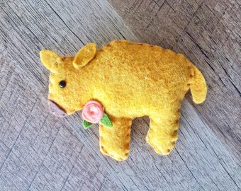 Baby Buffalo Ornament - Bison Ornament - Buffalo Gift - Baby Bison Gift - Buffalo Decor - Felt Buffalo - County Decor - Farm Decor - Western