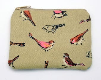 Bird - Zipper pouch / coin purse / card bag (padded) (ZS-242)