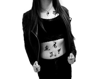 Set of 11 Mortal Instruments Runes Transfer Decal Tattoos. Rune Temporary Tattoo. City of Bones.v1.