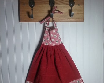 Cherry hanging towel Hanging towel with ties Kitchen towels Towels Cherry decor Cherry theme