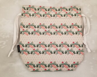 Sock, Knitting Project Bag, small Drawstring Bag, Gift Bag, Crochet, Yarn Storage, knitting bag, Cosmetic bag, Funny Bag, Gift for Her