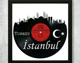 Istanbul vinyl record decor, Istanbul City wall decor, Best Gift for Home Decor