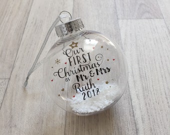 Our First Christmas as Mr & Mrs Ornament, 1st Christmas as Mr and Mrs 2018, Mr and Mr, Mrs and Mrs, Wedding Gift, Christmas Ornament